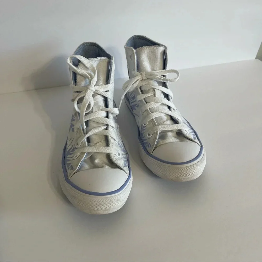 Converse Girls Hi Top Frozen 2 Elsa White/Blue Heron/White Size 3 Juniors